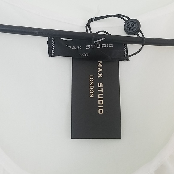 Max Studio London Ivory Solange Tie Waist Top - Picture 5 of 7